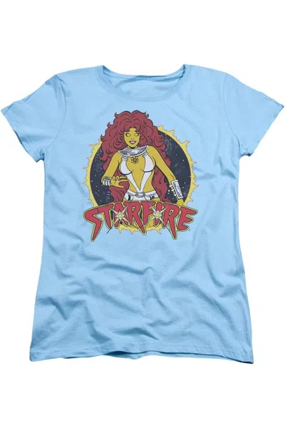 Gildan Dc Comics Starfire Short Sleeve Womens Tee / T-shirt In Blue