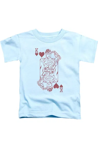 Gildan Kids' Dc Comics Super Card Short Sleeve Juvenile Tee / T-shirt In Blue