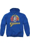 Gildan Dc Comics Super Circle Adult Pull Over Hoodie / Hooded Sweatshirt In Blue