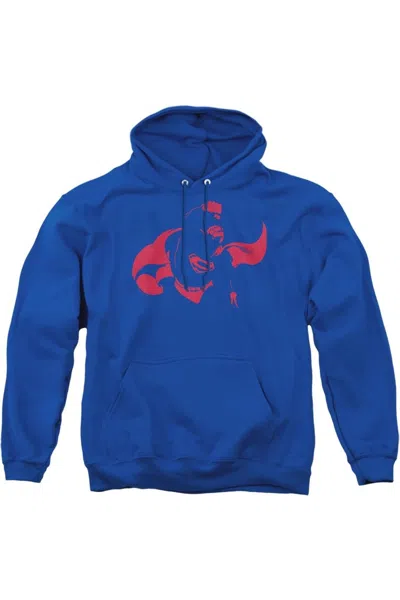 Gildan Dc Comics Super Min Adult Pull Over Hoodie / Hooded Sweatshirt In Blue