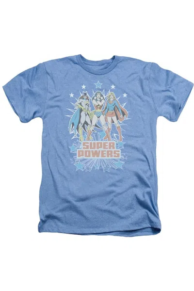 Gildan Dc Comics Super Powers X3 Adult Heather Tee / T-shirt In Blue