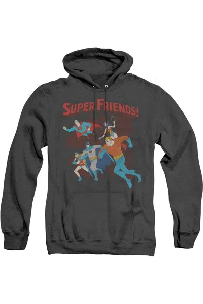Gildan Dc Comics Super Running Adult Heather Hoodie / Hooded Sweatshirt In Black