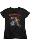 Gildan Dc Comics Super Running Short Sleeve Womens Tee / T-shirt In Black