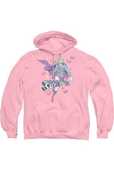Gildan Dc Comics Supergirl Pastels Adult Pull Over Hoodie / Hooded Sweatshirt In Pink
