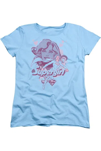 Gildan Dc Comics Supergirl Short Sleeve Womens Tee / T-shirt In Blue