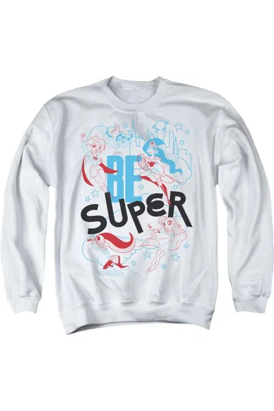 Gildan Dc Comics Superhero Girls Be Super Adult Crewneck Sweatshirt In White