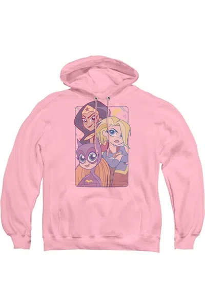 Gildan Dc Comics Superhero Girls Dont Box Us In Adult Pull Over Hoodie / Hooded Sweatshirt In Pink