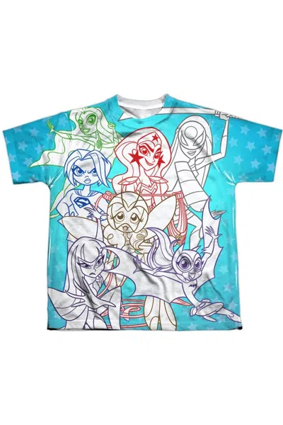 Gildan Kids' Dc Comics Superhero Girls Justice Gang Short Sleeve Youth Poly Crew Tee / T-shirt In Blue