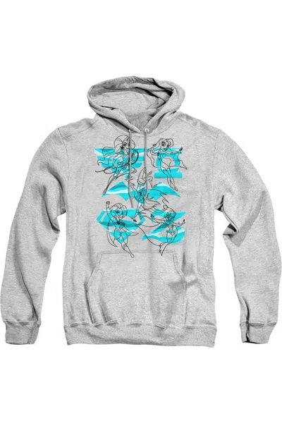 Gildan Dc Comics Superhero Girls Line Art Group Adult Pull Over Hoodie / Hooded Sweatshirt In Gray