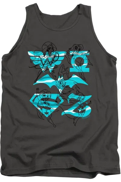 Gildan Dc Comics Superhero Girls Line Art Group Adult Tank Top In Gray