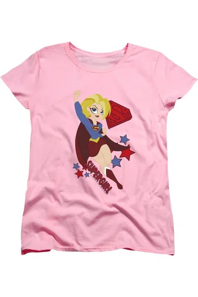 Gildan Dc Comics Superhero Girls Supergirl Short Sleeve Women´s Tee / T-shirt In Pink