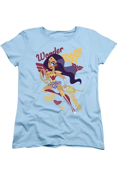 Gildan Dc Comics Superhero Girls Wonder Woman Short Sleeve Women´s Tee / T-shirt In Blue