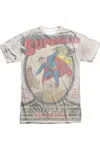 Gildan Dc Comics Superman #1 Distressed Short Sleeve Adult 100% Poly Crew Tee / T-shirt In White