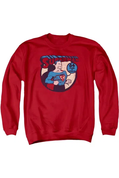 Gildan Dc Comics Superman 64 Adult Crewneck Sweatshirt In Red