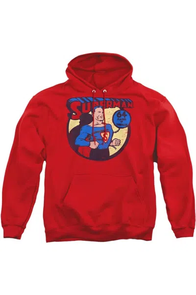 Gildan Dc Comics Superman 64 Adult Pull Over Hoodie / Hooded Sweatshirt In Red