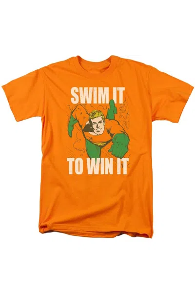 Gildan Dc Comics Swim It Short Sleeve Adult Tee / T-shirt In Orange