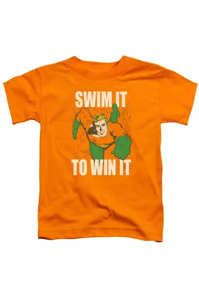 Gildan Kids' Dc Comics Swim It Short Sleeve Toddler Tee / T-shirt In Orange