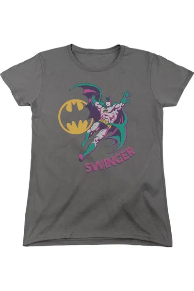 Gildan Dc Comics Swinger Short Sleeve Womens Tee / T-shirt In Gray