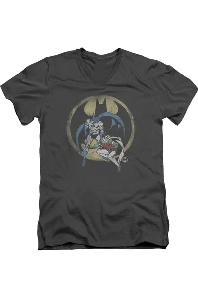 Gildan Dc Comics Team Short Sleeve Adult V Neck Tee / T-shirt In Gray