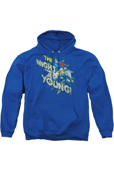 Gildan Dc Comics The Night Is Young Adult Pull Over Hoodie / Hooded Sweatshirt In Blue