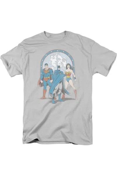 Gildan Dc Comics Trinity Short Sleeve Adult Tee / T-shirt In Silver