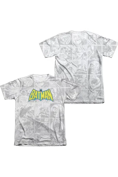 Gildan Dc Comics Vintage Bat Strip (front/back Print) Adult 65/35 Poly/cotton Short Sleeve Tee / T-shirt In Gray