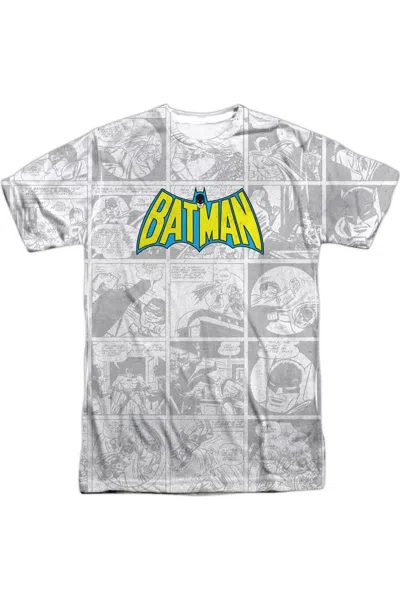 Gildan Dc Comics Vintage Bat Strip Short Sleeve Adult 100% Poly Crew Tee / T-shirt In White