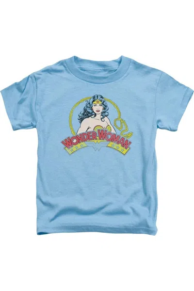 Gildan Kids' Dc Comics Vintage Woman Short Sleeve Juvenile Tee / T-shirt In Blue