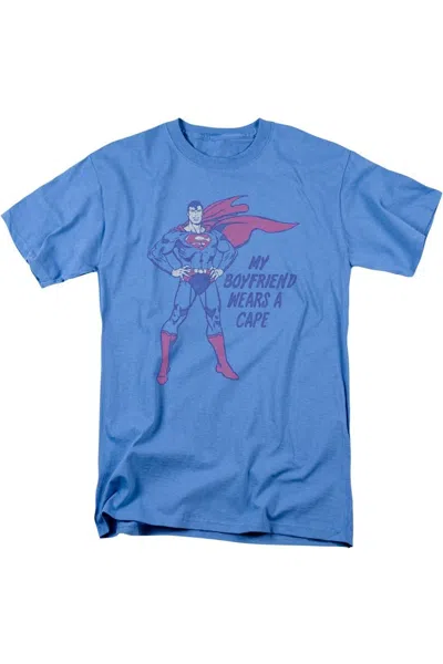 Gildan Dc Comics Wears A Cape Short Sleeve Adult Tee / T-shirt In Blue