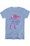 Gildan Dc Comics Wears A Cape Short Sleeve Womens Tee / T-shirt In Multi