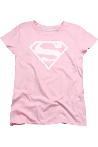 Gildan Dc Comics White & Pink Shield Short Sleeve Women´s Tee / T-shirt