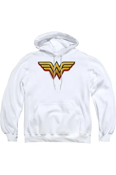Gildan Dc Comics Wonder Woman Airbrush Ww Adult Pull Over Hoodie / Hooded Sweatshirt In White