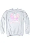 Gildan Dc Comics Wonder Woman Bird Adult Crewneck Sweatshirt In White