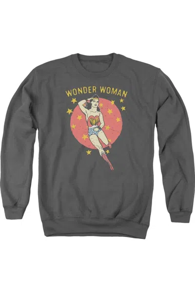 Gildan Dc Comics Wonder Woman Circle Adult Crewneck Sweatshirt In Pink