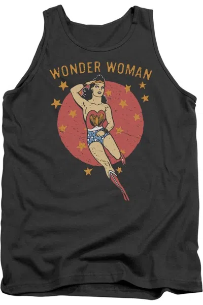 Gildan Dc Comics Wonder Woman Circle Adult Tank Top In Pink