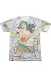Gildan Dc Comics Wonder Woman Collage Adult Poly/cotton Short Sleeve Tee / T-shirt In White