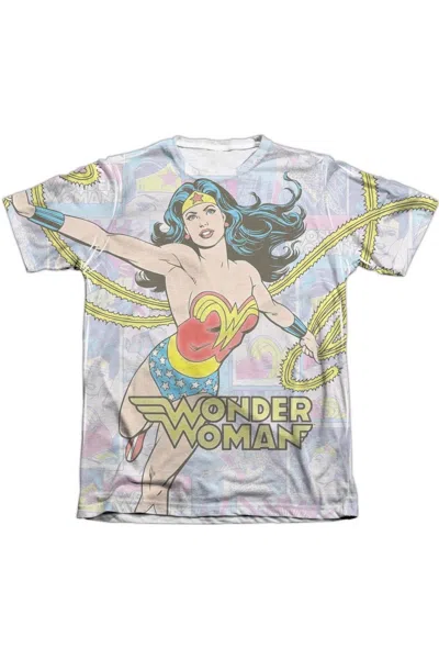 Gildan Dc Comics Wonder Woman Collage Adult Poly/cotton Short Sleeve Tee / T-shirt In White