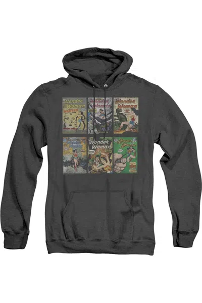 Gildan Dc Comics Wonder Woman Covers Adult Heather Hoodie / Hooded Sweatshirt In Black