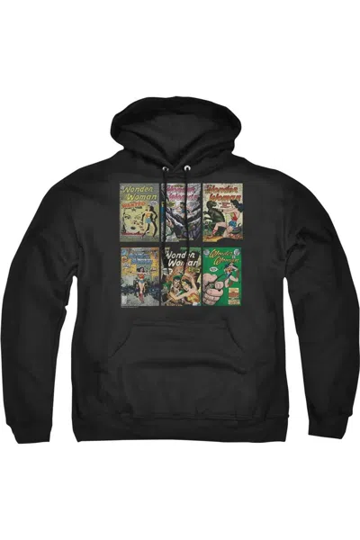 Gildan Dc Comics Wonder Woman Covers Adult Pull Over Hoodie / Hooded Sweatshirt In Black