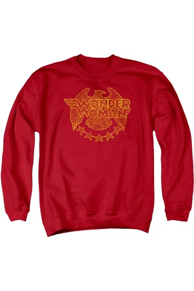 Gildan Dc Comics Wonder Woman Eagle Adult Crewneck Sweatshirt In Red