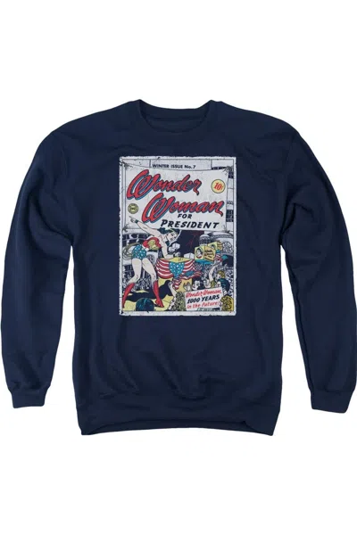 Gildan Dc Comics Wonder Woman For President Adult Crewneck Sweatshirt In Blue