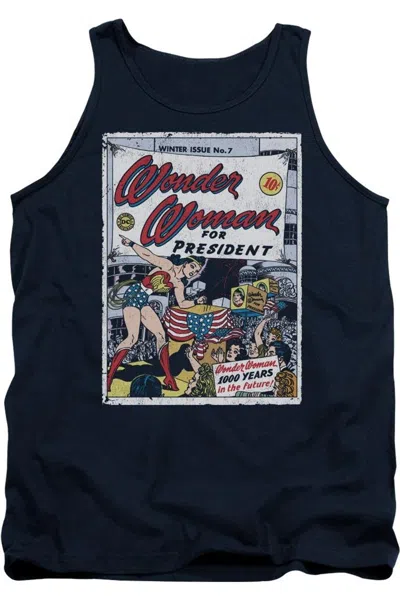 Gildan Dc Comics Wonder Woman For President Adult Tank Top In Blue