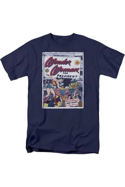 Gildan Dc Comics Wonder Woman For President Adult Heather Tee / T-shirt In Blue