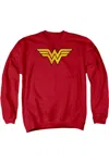 Gildan Dc Comics Wonder Woman Logo Dist Adult Crewneck Sweatshirt In Red