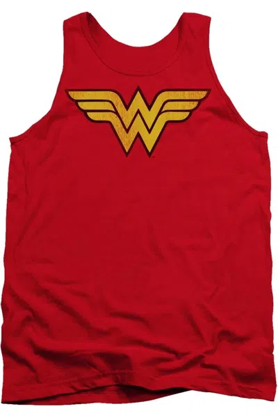 Gildan Dc Comics Wonder Woman Logo Dist Adult Tank Top In Red