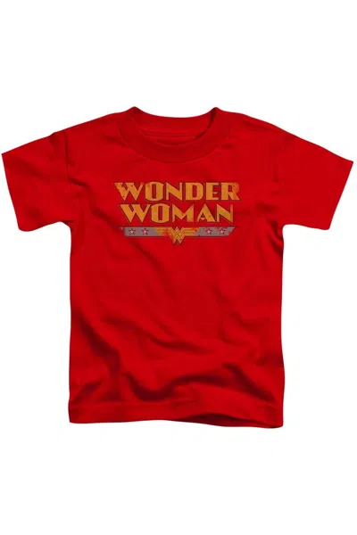 Gildan Kids' Dc Comics Wonder Woman Logo Short Sleeve Juvenile Tee / T-shirt In Red