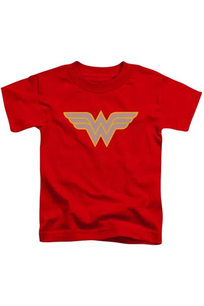 Gildan Kids' Dc Comics Wonder Woman Logo Short Sleeve Youth Tee / T-shirt In Red