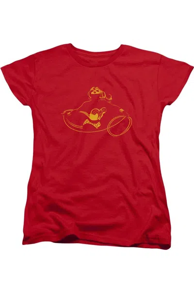 Gildan Dc Comics Wonder Woman Min Short Sleeve Womens Tee / T-shirt In Red