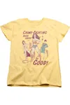 Gildan Dc Comics Wonder Woman Paper Doll Short Sleeve Womens Tee / T-shirt In Yellow