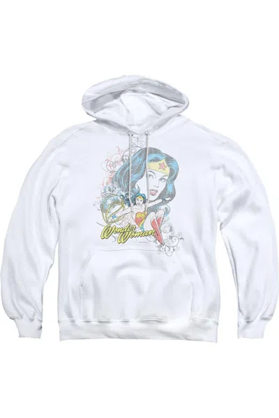 Gildan Dc Comics Wonder Woman Scroll Adult Pull Over Hoodie / Hooded Sweatshirt In White